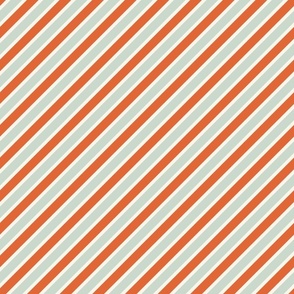 Diagonal Stripe in Papaya and Sage Small