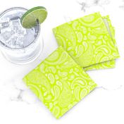 Neon Lime Yellow Green Paisley