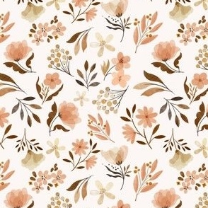 Ditsy Florals in Peach - small