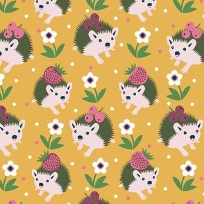 Hedgehogs and Berries yellow