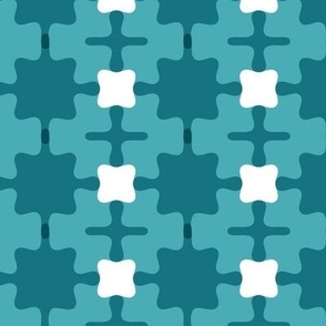 Checkerd teal geometric pattern