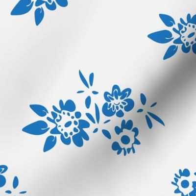 blue flowers on off-white by rysunki_malunki