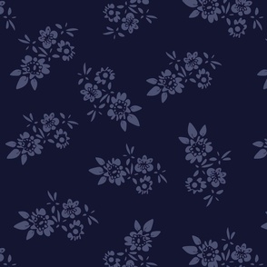 simple floral in navy blue by rysunki_malunki