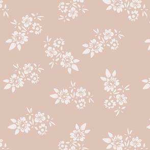 simple florals on blush pink by rysunki_malunki