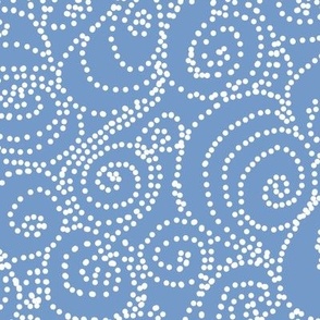 In the Zone with Dots, White on Sky Blue (LARGE) by Su_G_©SuSchaefer