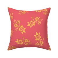 simple floral in coral and yellow by rysunki_malunki