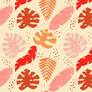 Tropical Leaves in shades of Pink