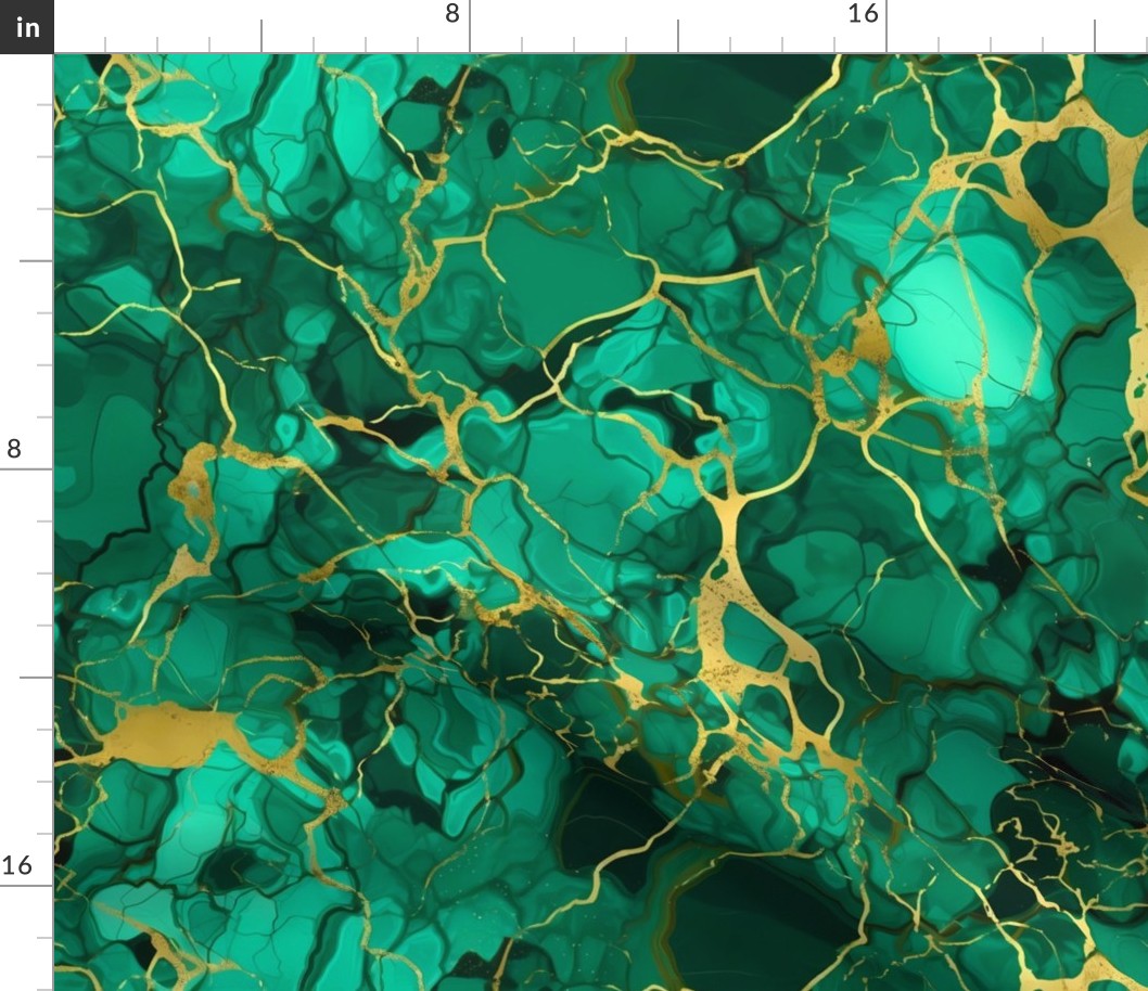 Faux Malachite with Gold Veins Non-directional