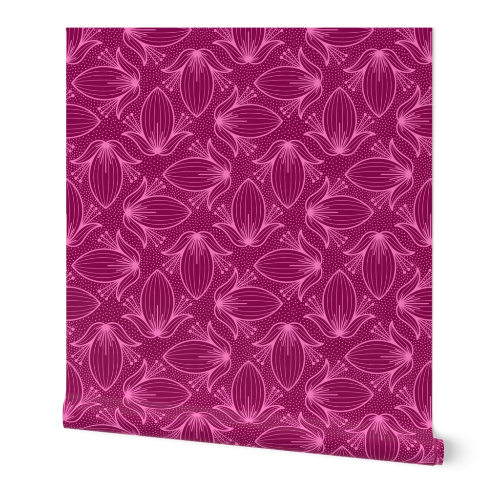 Banana Bloom - LARGE – Tropical Flowers Mono Viva Magenta Dark Burgundy Pink