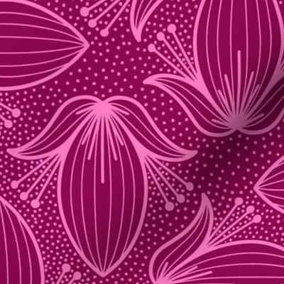 Banana Bloom - LARGE – Tropical Flowers Mono Viva Magenta Dark Burgundy Pink