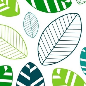 Vida Tropical Leaves - LARGE – Multi Lime Green Teal 