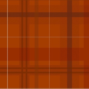 XL-Plaid check tartan - Rust Red and Brown