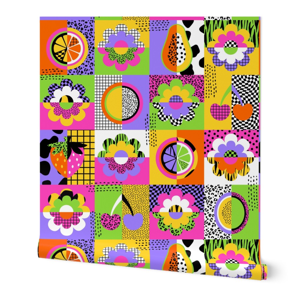 PATCHWORK TROPICAL FRUITS-BRIGHT