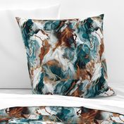 Teal and copper marble