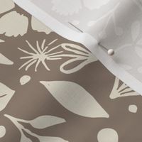 Small Autumn Florals On Morel Brown | Large