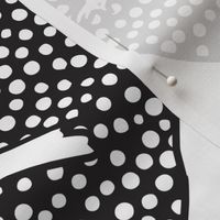 White Crows on Black with Polka Dots