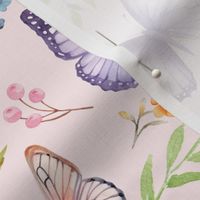 Butterflies Lg – Girly Colorful Butterfly Fabric, Garden Floral, Flowers & Butterflies Fabric (shell)