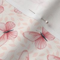 Butterflies – Pink Butterfly Fabric Nature Spring Fabric (pearl)