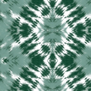 Green and  White Ikat / Tie dye Pattern / Large scale 