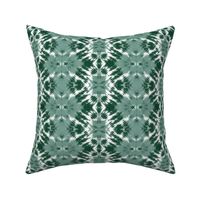 Green and  White Ikat / Tie dye Pattern / Small scale 