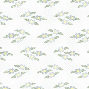 Frankie Mosaic Floral: Chambray & Silvermound Dotted Botanical