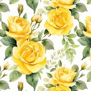 Watercolor Yellow Roses