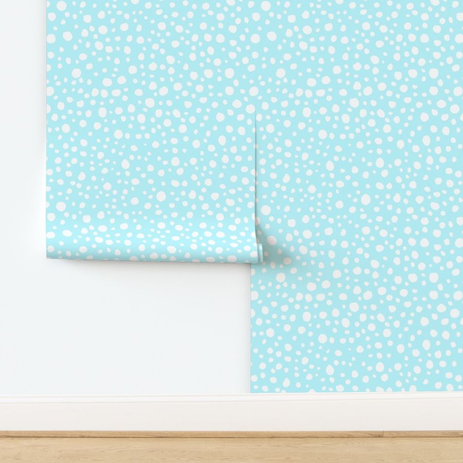 Robin Egg Blue and White  Polka Dot Spots - Buttercups Home Decor Collection 