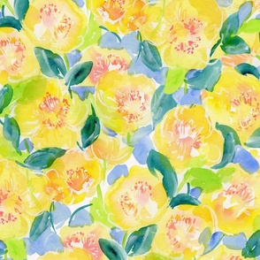 Watercolor Buttercups Large Scale