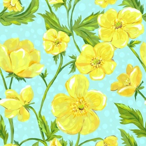 Buttercups and Polka Dots - Yellow Floral - Buttercups Home Decor Collection
