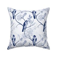 bornean falconet chinoiserie in light blue and navy