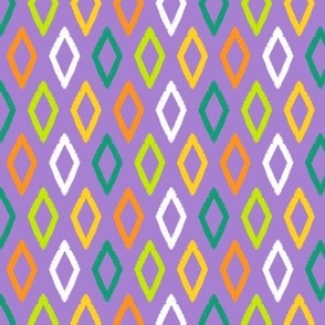 Colorful Diamond Pattern Purple - Smaller Scale