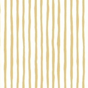 MEDIUM Wavy Wonky Stripes Yellow White_Medium Scale 