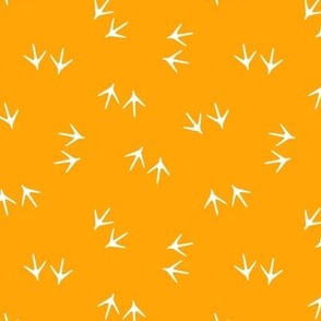 Chicken Tracks Pattern - Orange Background - X Small Scale