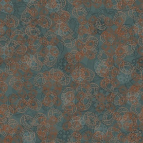 Funky Horseshoe Geometric Textured Blender - Muted Teal with Rust