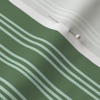 Triple Thin Stripe - Olive Green, Medium Scale