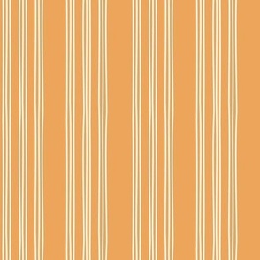 Triple Thin Stripe - Pumpkin, Small Scale