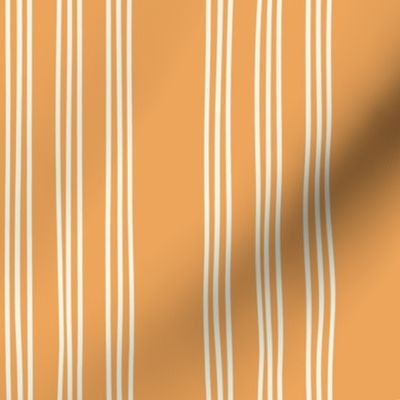 Triple Thin Stripe - Pumpkin, Medium Scale