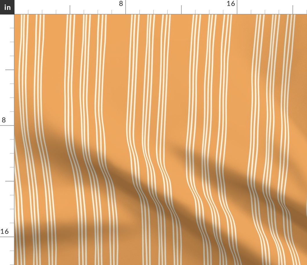 Triple Thin Stripe - Pumpkin, Medium Scale