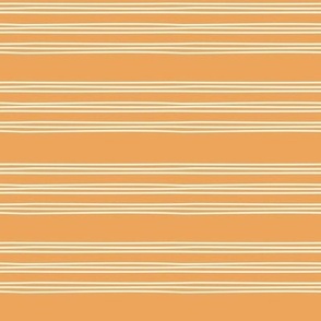 Triple Thin Stripe Horizontal - Pumpkin, Small Scale