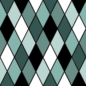 Monster Diamond Flat with Lines - Teal