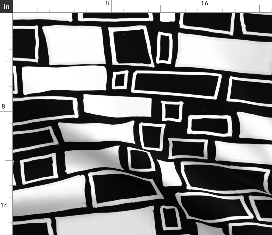 Abstract Black White Geometric Tiles