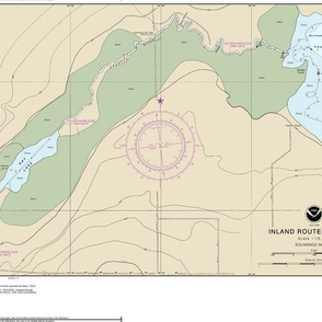 NOAA chart #14886-11 Michigan's Inland route:  Burt Lake, Hay Lake & Crooked River (21"x15")