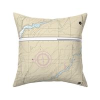 NOAA chart #14886-6 Michigan's Inland route: Black River, 21x12.4" (fits on any Fat Quarter of fabric)