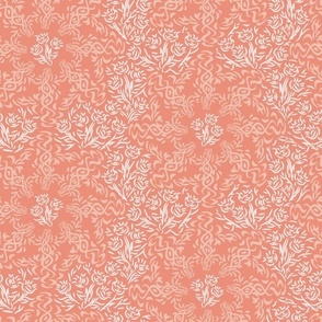 French wildflower in salmon pink. Large scale