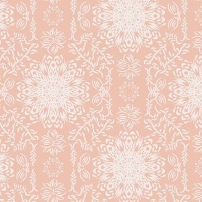 French manor in light salmon pink. Small scale