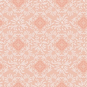 French chateau in salmon pink. Large scale