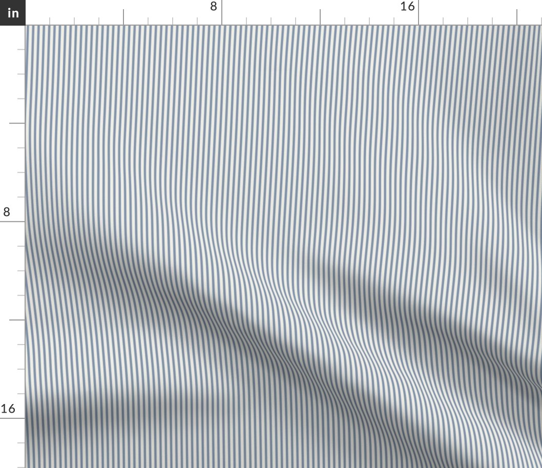 Beefy Pinstripe: Dark Chambray Blue & Canvas Tiny Stripe