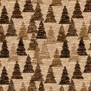 Textured pine forest in coyote brown. Large scale