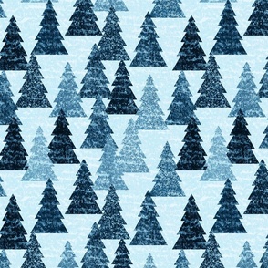 Textured pine forest in slate blues. Large scale