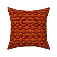 Knitted Orange Jack O Lanterns - XS Scale